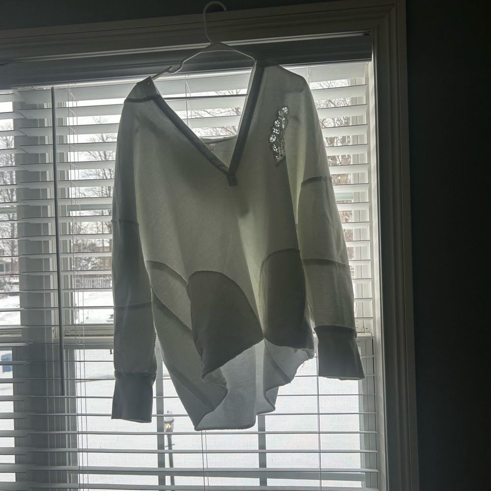 FP Movement by Free People White V-Neck Sweater